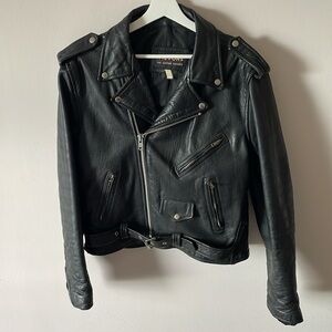 Vintage genuine leather motorcycle jacket